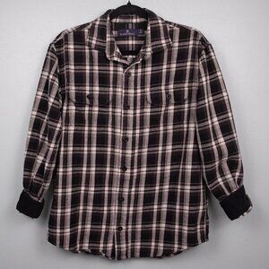 Rainforest black and white plaid flannel shirt-M
